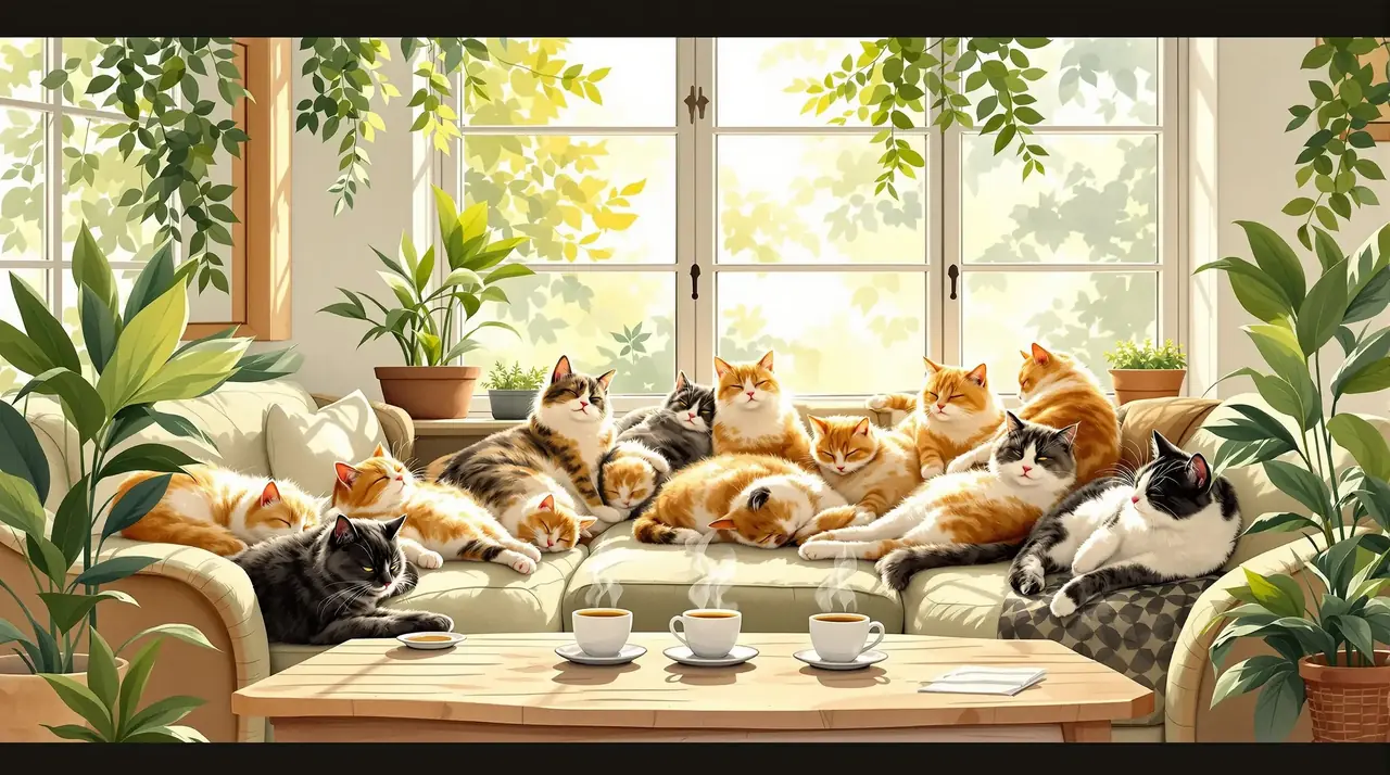 91短剧 推荐短剧《转角的猫咖》场景图